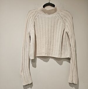 American Eagle Outfitters Cream Turtleneck Sweater, Size Small